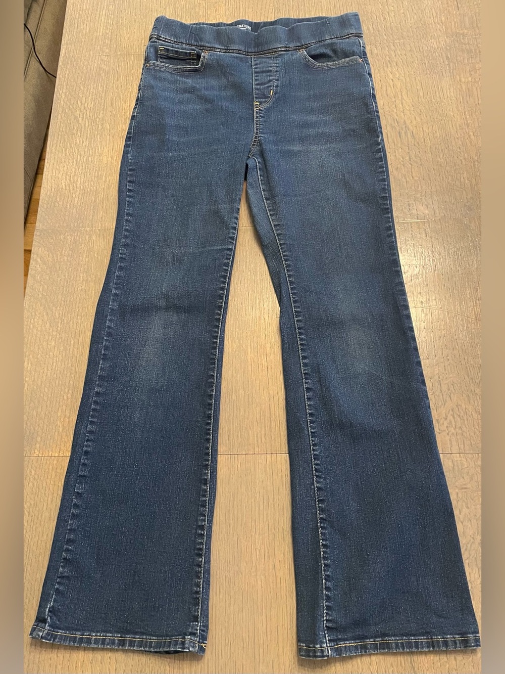 Signature by Levi Strauss Dark Blue Bootcut Jeans 6 Short